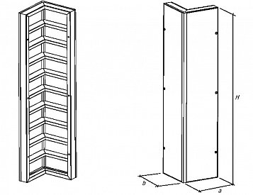 Щит угловой внутренний 0,3х0,5х3,0м