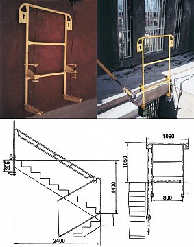 Временное ограждение лестничных маршей и площадок